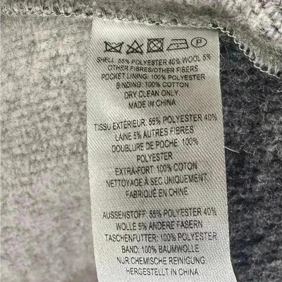 French Connection Wool Blend Open Front Drape Wrap Coat Black & Gray EUC, sz M - Picture 4 of 4